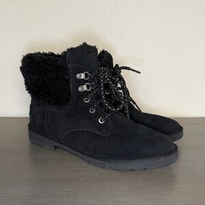 UGG - Womens Romely Heritage Lace Mini Boots | Black | 1130713-BLK | Authentic